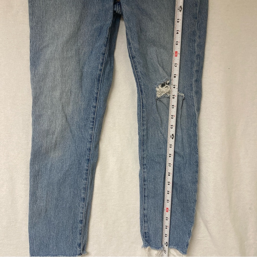 Madewell Women’s Blue Ankle Cropped Jeans Distressed Details Sz 25 - Picture 12 of 16
